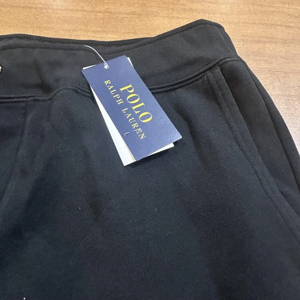Polo Ralph Lauren Pants Mens M Black Knit Jogger Sweatpants NWT Logo Pockets
